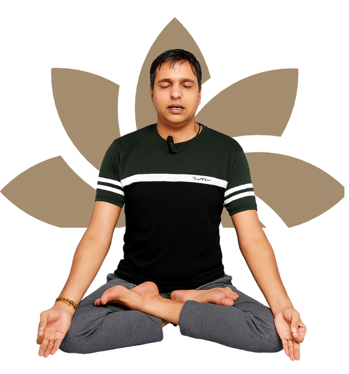 Amit Trivedi meditating in a seated lotus pose